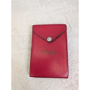 Vintage Leather Red Flip Case Holder - Sunset California Landscape Scene